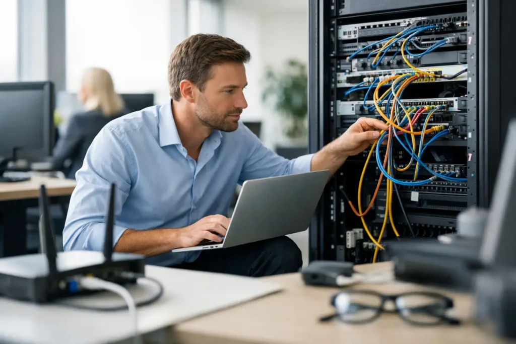 Netzwerkprobleme im Büro lösen