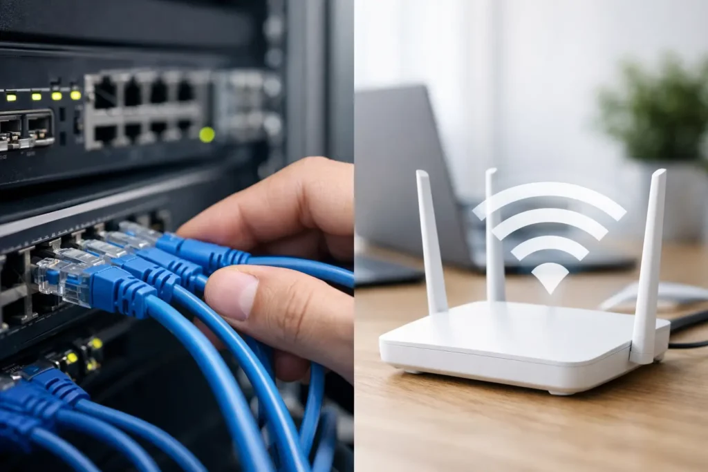 Kabelgebundenes Netzwerk oder WLAN im Betrieb?